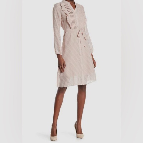 Nanette Lepore Midi Blush Pink Buttoned Down Dress-Size 4 - Picture 2 of 6